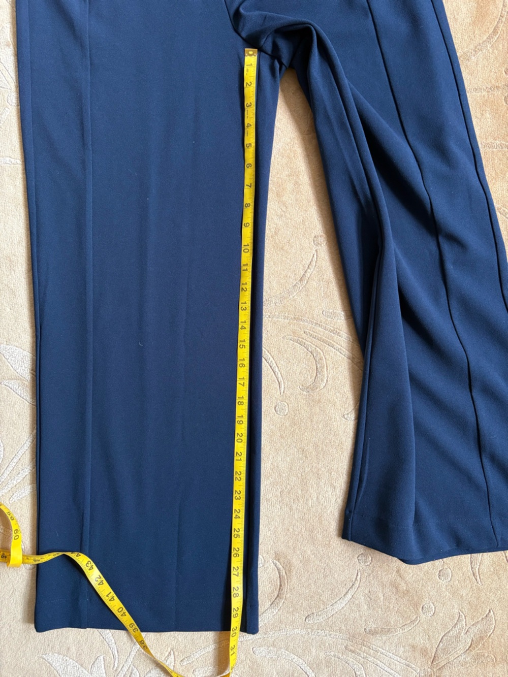 Like New, Loft Mariner Wide Leg Pull On Pants in Navy Crepe, Size L, 30” inseam - Picture 11 of 12